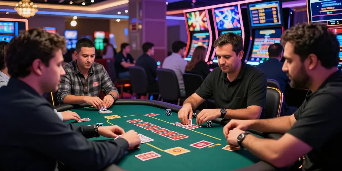 Exciting Andar Bahar live casino scene with players and dealer