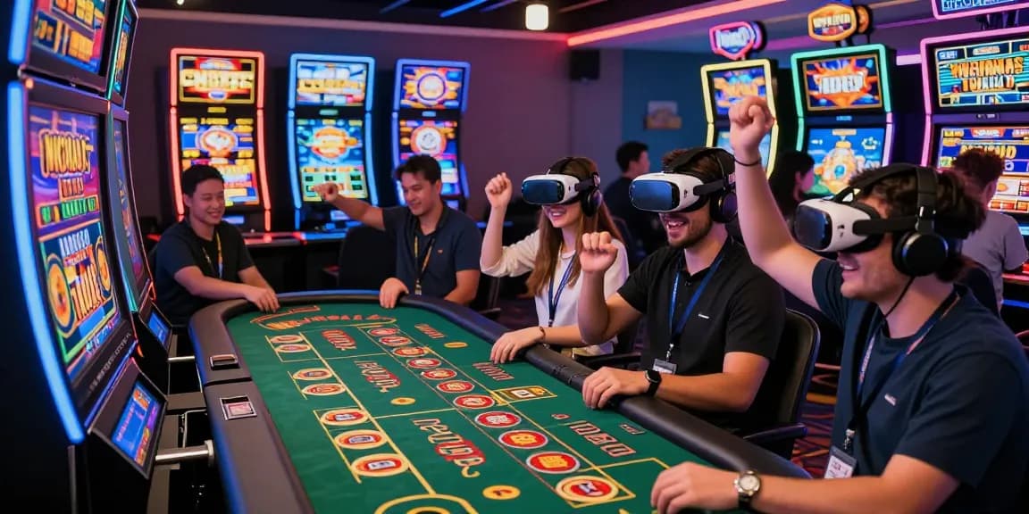 Online gaming excitement at ok8386.guide, showcasing dynamic players celebrating virtual wins with immersive graphics.