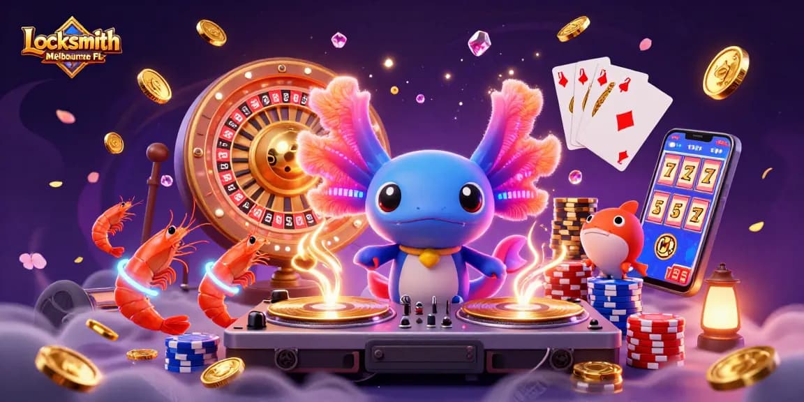 Experience thrilling game action with Locksmith Melbourne FL in a vibrant, dynamic casino scene.