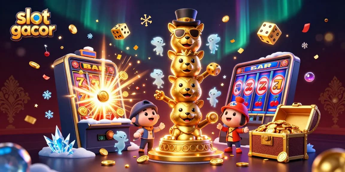Experience exciting winnings with slot gacor in this vibrant, dynamic casino illustration.