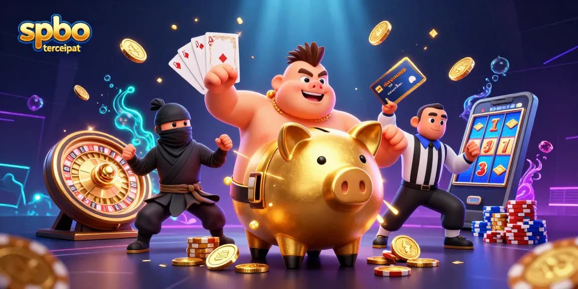 Engage players with spbo tercepat, highlighting a vibrant casino scene featuring a sumo wrestler, ninja, and samurai.