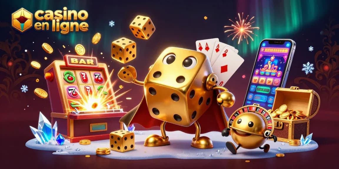 Jouez avec le casino en ligne et découvrez des jeux captivants avec des dés dorés et des jackpots.