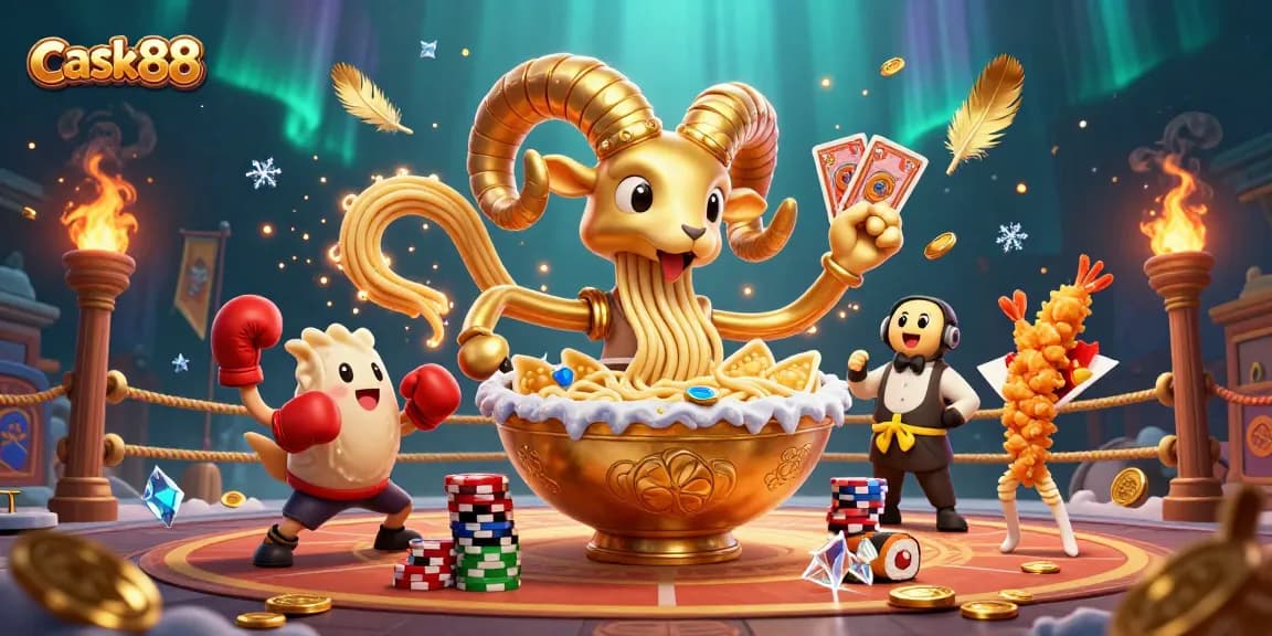Engage with cask88's exciting casino experience featuring a vibrant animated scene.