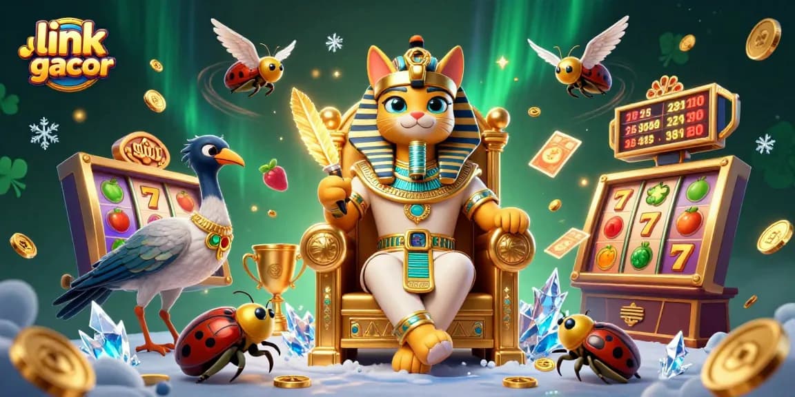 Experience the excitement of link slot gacor with a pharaoh cat and dynamic slot elements.