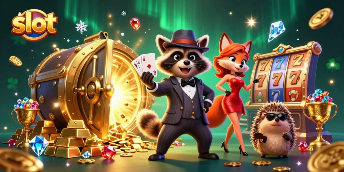 Experience the thrill of slot games with a vibrant scene featuring rich visuals and iconic symbols.