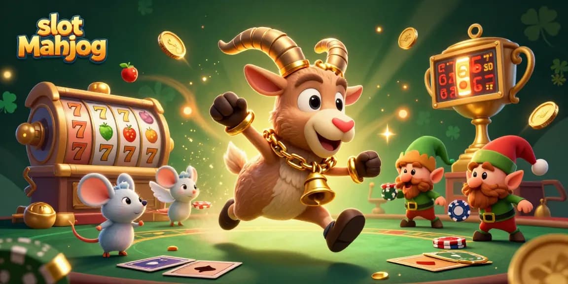 Spin the reels of slot mahjong with festive characters stealing the spotlight at a vibrant casino.