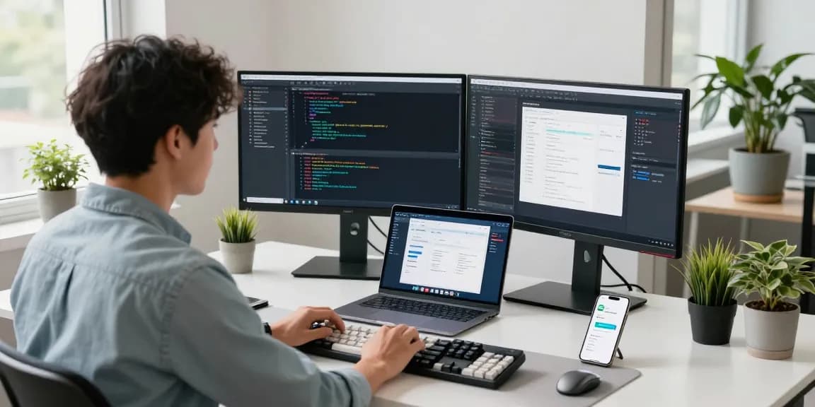 Developer menggunakan https://codestus.com/posts/huong-dan-su-dung-usecallback-trong-react di ruang kerja modern dengan suasana produktif.
