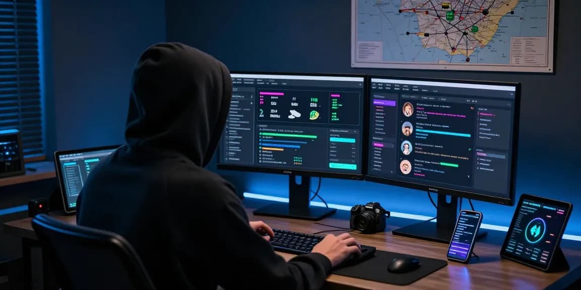 Best Darknet Markets 2026 - A user navigating the darknet marketplace with multiple screens showing product listings and statistics.