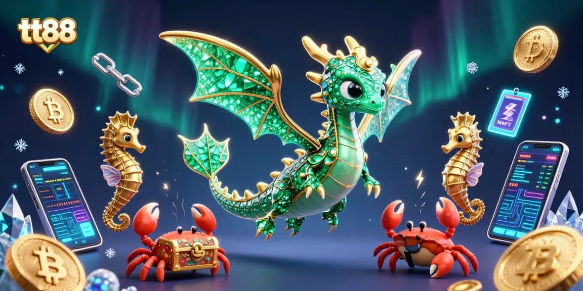 Engage with tt88's vibrant sea dragon and royal seahorse in an immersive casino adventure.