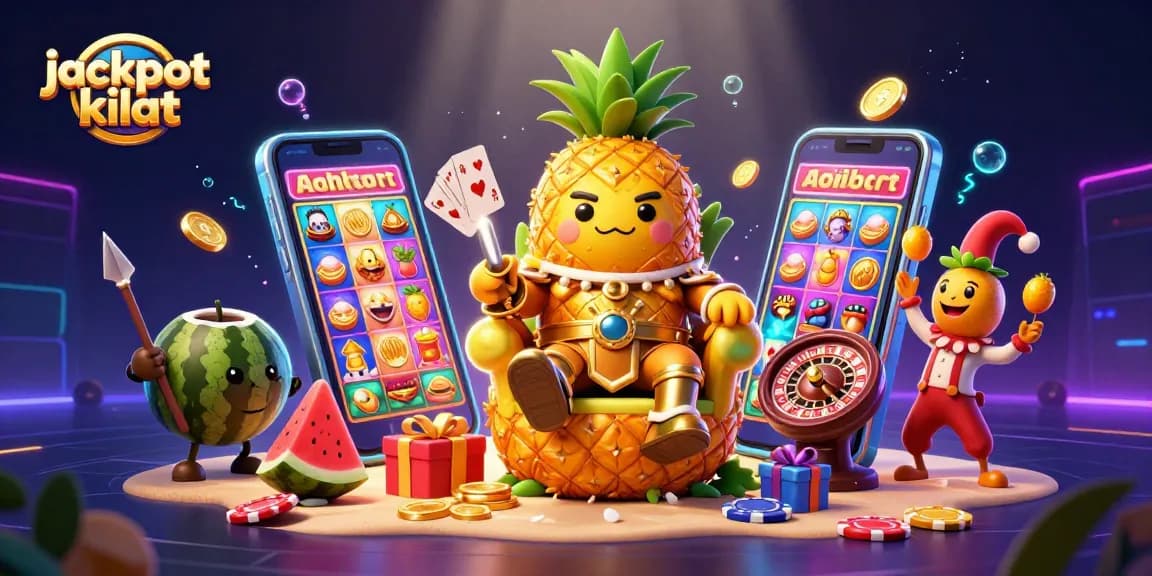 Experience winning thrills with jackpot kilat amidst a vibrant casino scene featuring golden coins and slot game action.