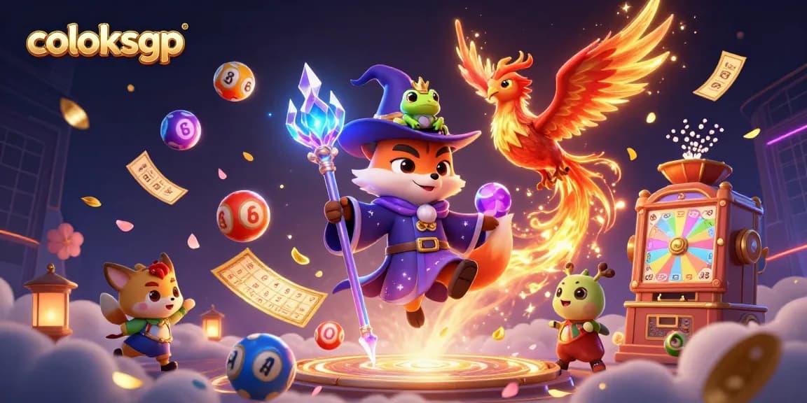 Experience thrilling wins with coloksgp in an enchanting lottery adventure illustration.