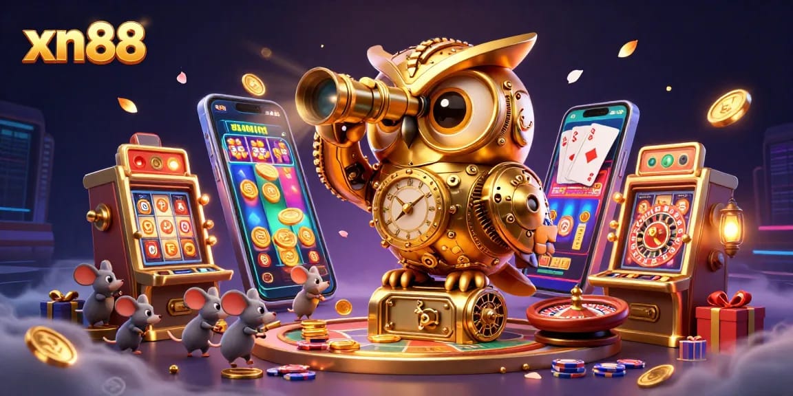 Experience excitement at xn88 with vibrant slot machines and charming casino characters.