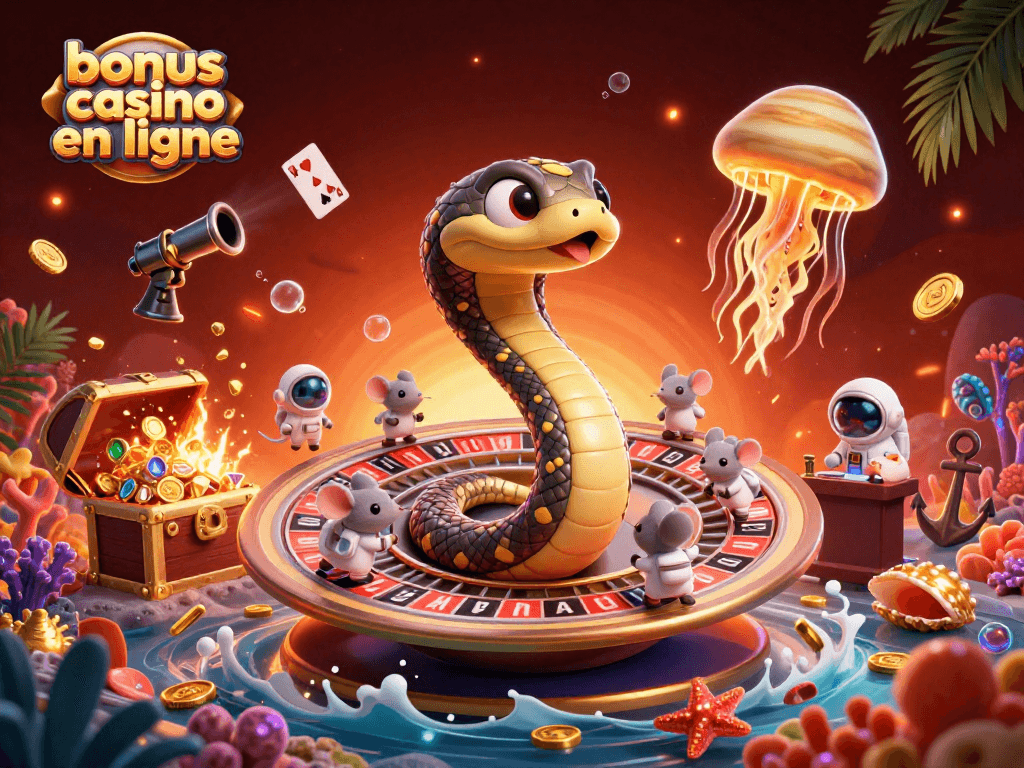 Jouez au bonus casino en ligne avec des personnages captivants dans un univers 3D coloré.