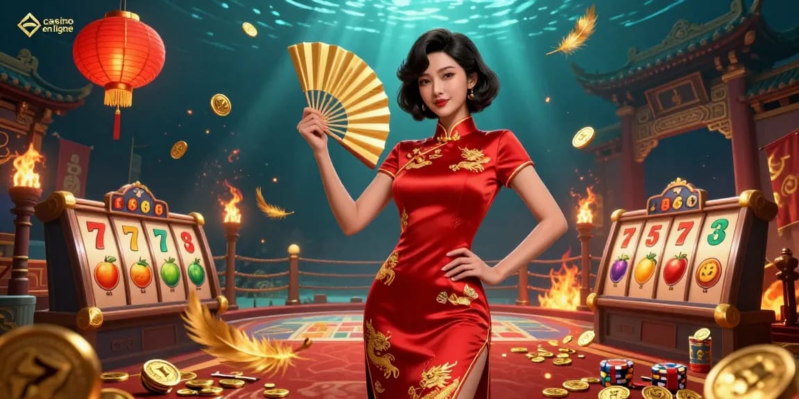 Vivez des expériences de jeu palpitantes au casino en ligne avec des machines à sous colorées et des éléments dorés dynamiques.