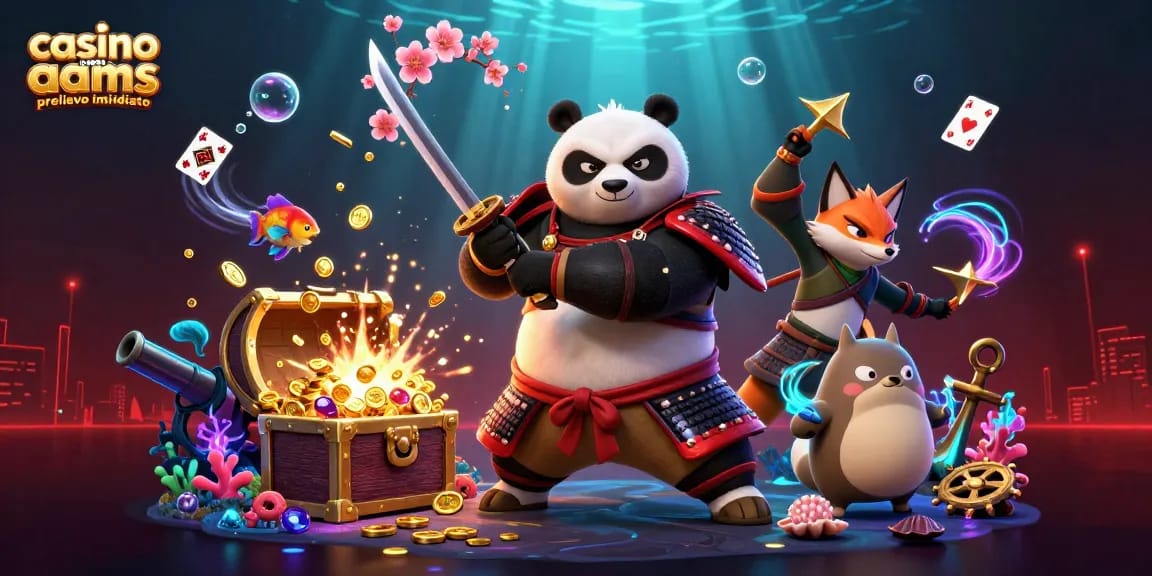 Gioca nei casinò non AAMS con prelievo immediato e festeggia con un panda samurai e un volpino ninja!