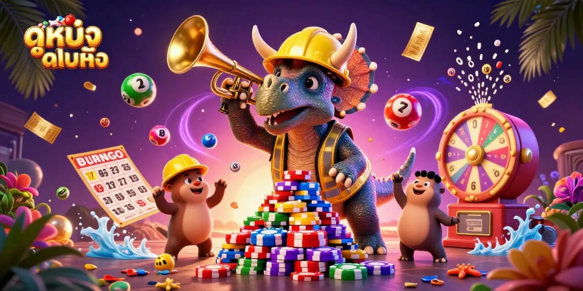 Engage in ดูหนังออนไลน์ with exciting 3D characters celebrating, encapsulating the thrill of online gambling.