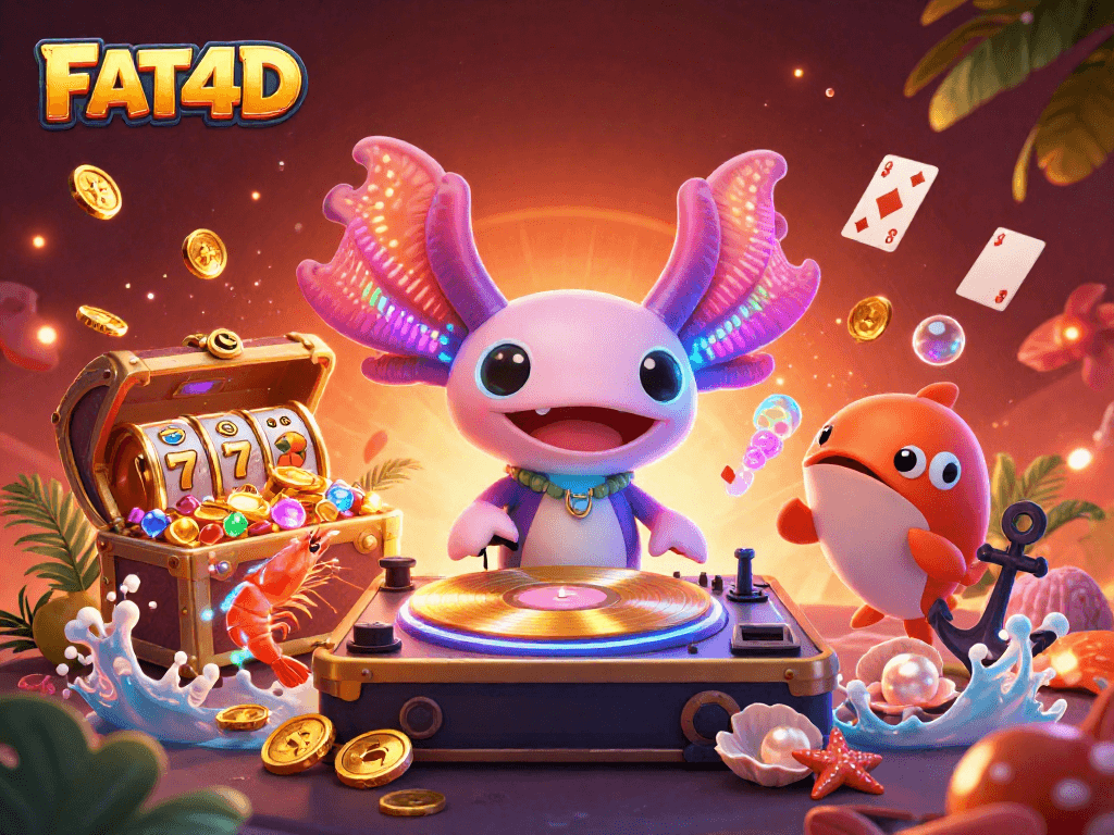 Spin the reels with FAT4D! Experience vibrant 3D casino action featuring beloved characters and dynamic elements.