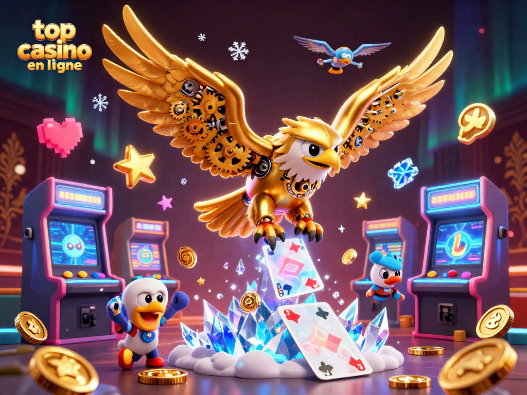 Animations de casino en ligne captivantes au meilleur casino en ligne avec un aigle golden cybernétique