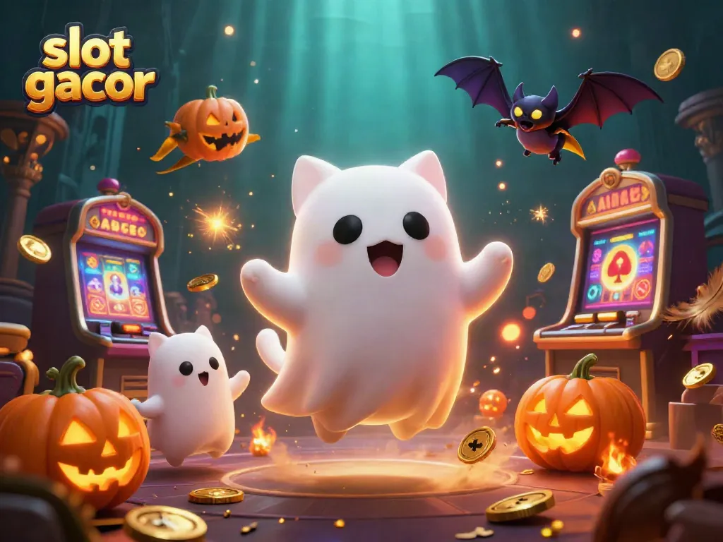 Menang slot gacor dengan karakter kucing hantu misterius dan kelelawar bergaya di kasino