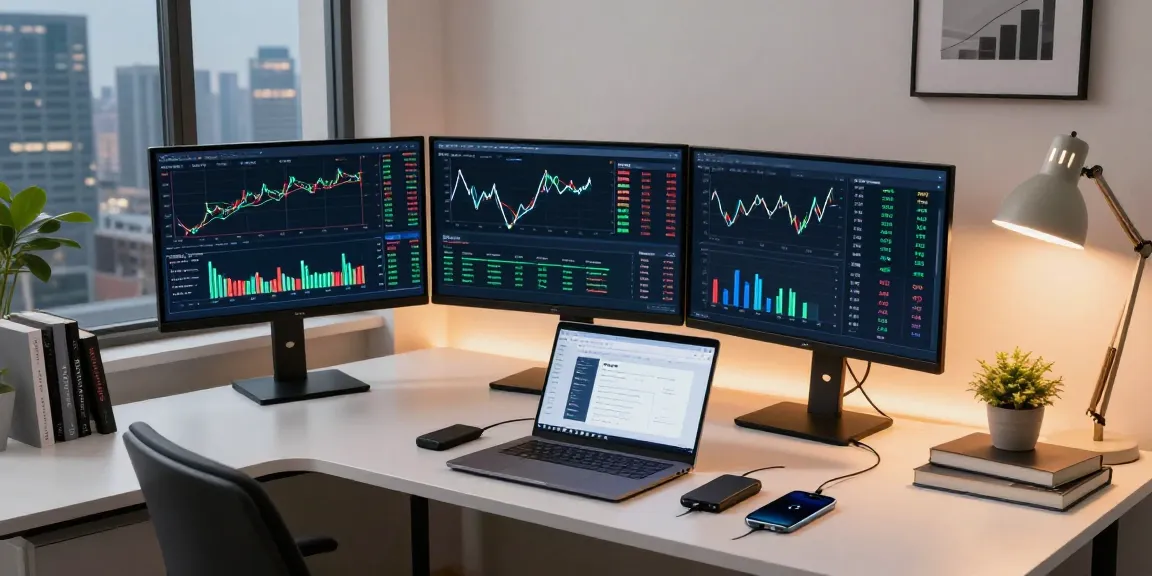 Funexchange streaming cryptocurrency charts in a modern home office with DeFi dashboards and hardware wallet connected for secure trading.