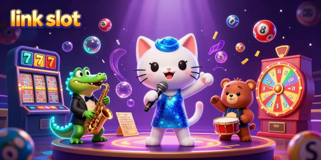 Permainan slot gacor dengan karakter kartun menghibur dan elemen kasino menarik di link slot