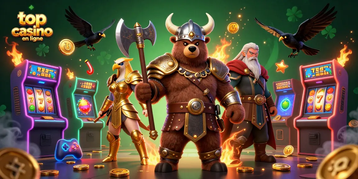 Plongez dans le top casino en ligne avec un ours Viking et une aigle Valkyrie.