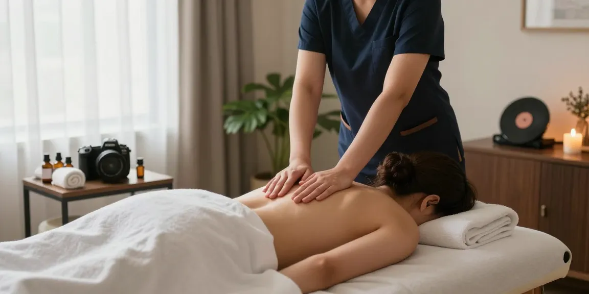 Experiencing the benefits of 영등포출장 massage in a serene and inviting home setting.