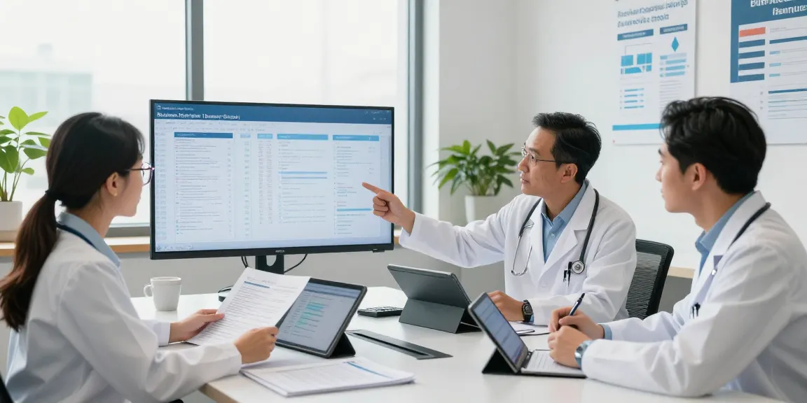 Sovereign Revenue team collaborating in a bright medical office to optimize billing processes.