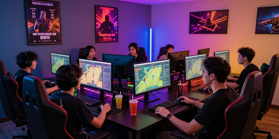 Playbook88 gaming scene with friends engaged in online slots and strategy.
