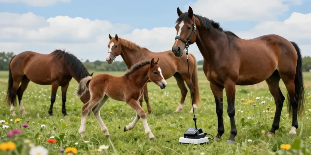 Comparing average horse weight among different breeds in a serene pasture.