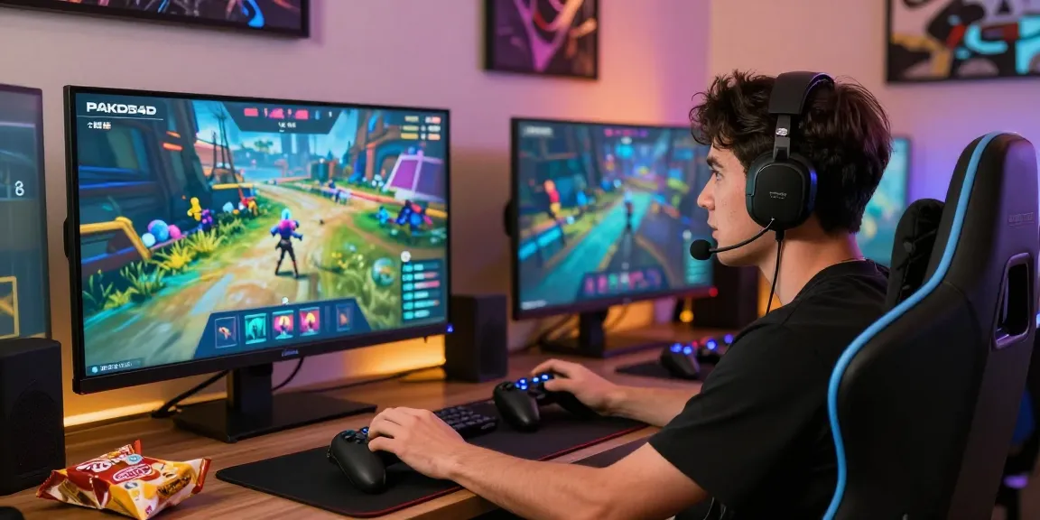 Player enjoying pakde4d immersive gaming experience with vibrant graphics and modern setup