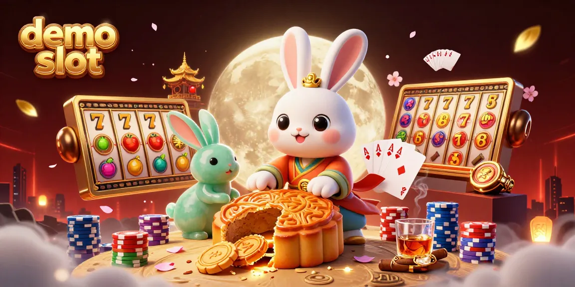 Spin demo slot reels with vibrant symbols and poker chips amidst a lunar casino setting.