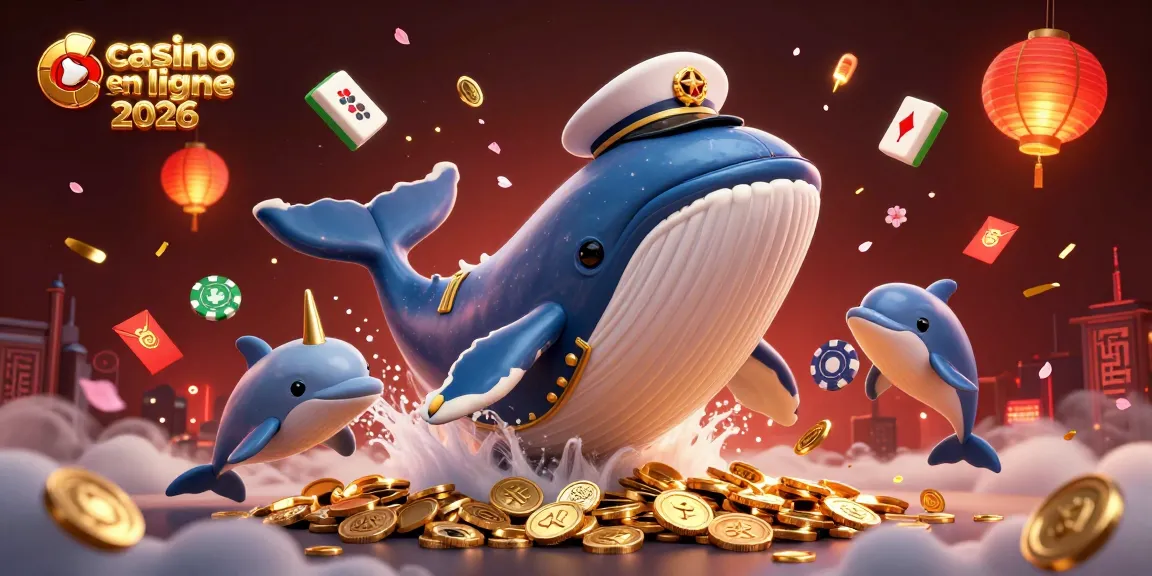 Plongée avec une baleine en 2026 dans le casino en ligne, entourée de joyaux et de lanternes.