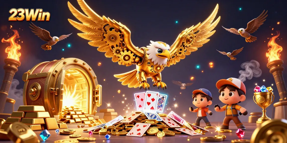 Experience the excitement of 23Win with a vibrant illustration showcasing thrilling casino elements and rewards.