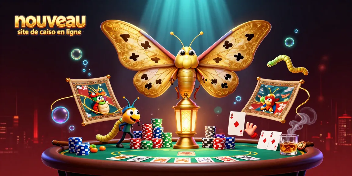 Jouer sur un nouveau site de casino en ligne avec des éléments de jeu captivants dans une illustration vibrante et colorée.