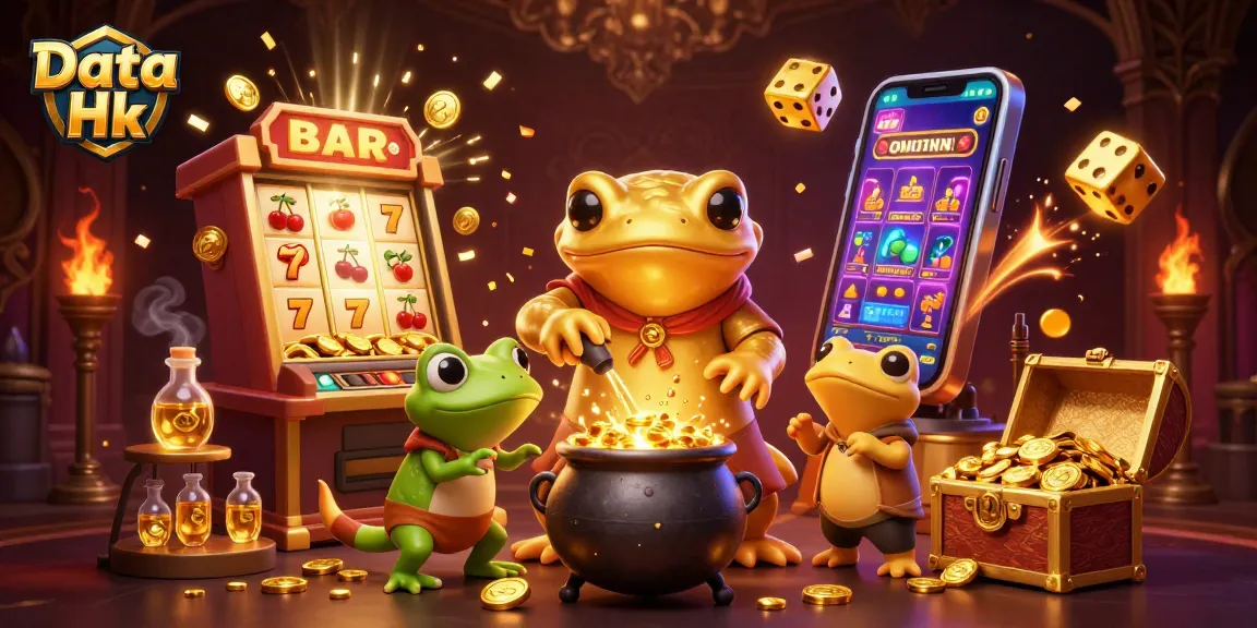 Engage with Data Hk through vibrant casino-themed illustration featuring alchemy and gambling elements.