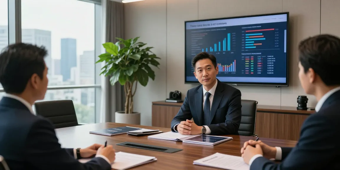 Terry Hui engaging with clients in a luxury real estate office, showcasing investment strategies and property portfolios.