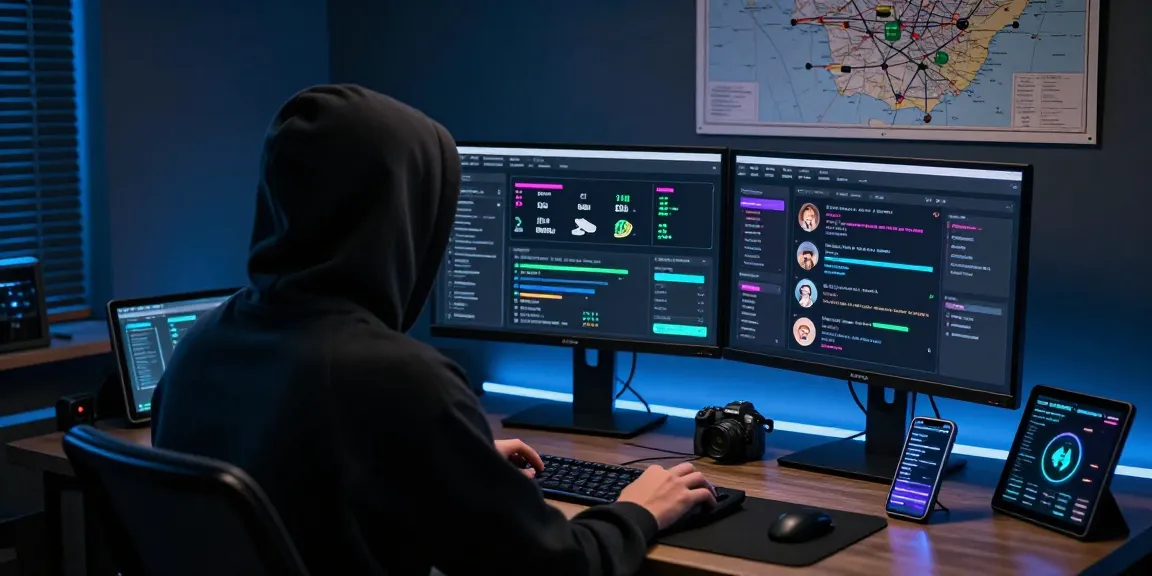 Best Darknet Markets 2026 - A user navigating the darknet marketplace with multiple screens showing product listings and statistics.