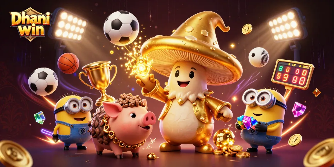 Dhani win players enjoying a golden treasure hunting adventure filled with thrilling sports elements and vibrant magic.