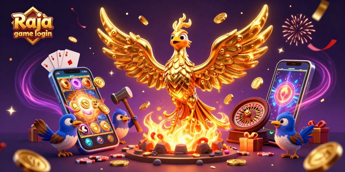 Engage in thrilling gameplay with Raja game login as the golden phoenix rises with gaming treasures.