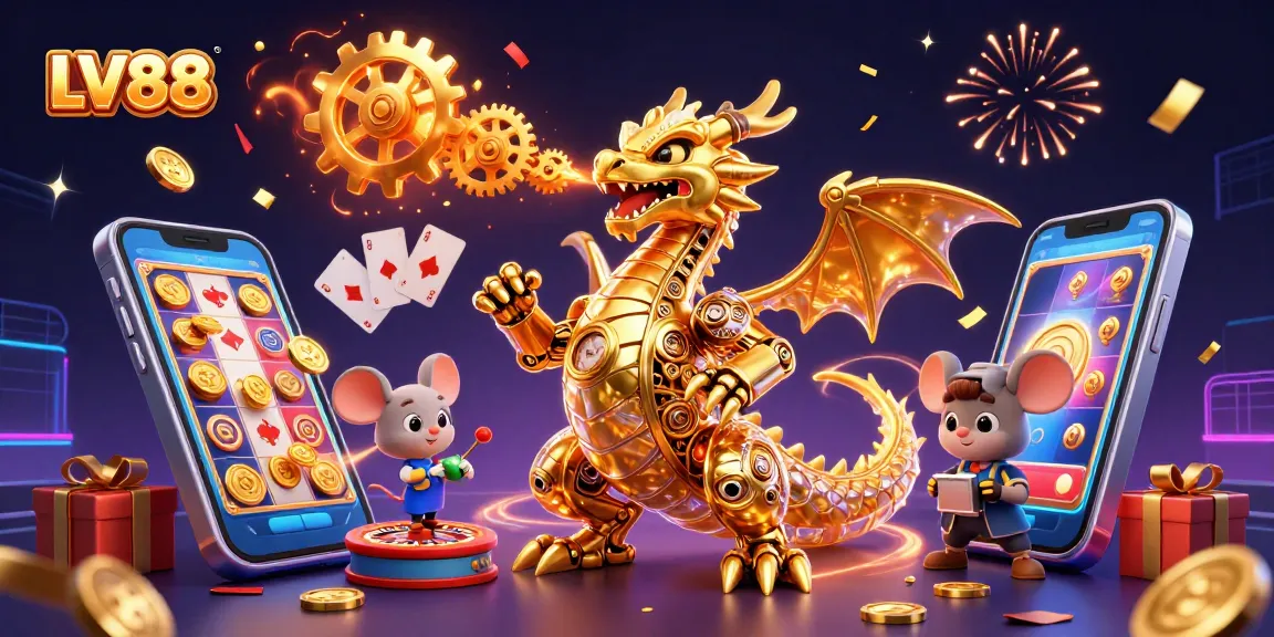 Experience exhilarating gameplay at LV88 with a golden dragon and engaging gaming elements.