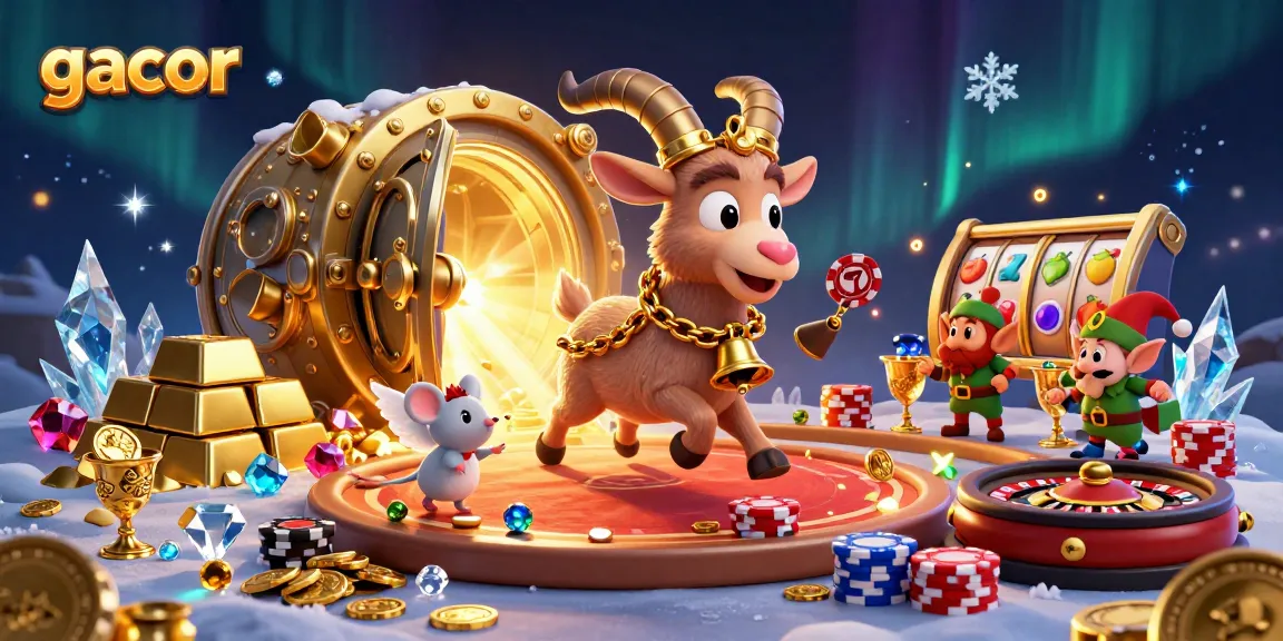 Experience gacor slots in action with mischievous characters stealing poker chips in a dynamic casino scene.