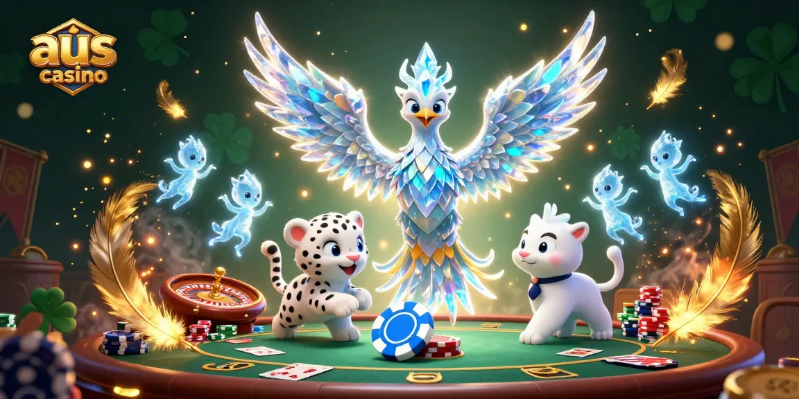 Engage with the vibrant action of aus casino, featuring dynamic characters and poker elements.