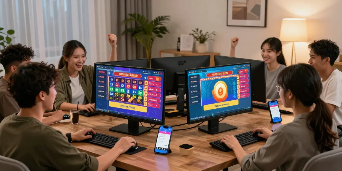 Exciting scene of players at home enjoying Pasaran Togel Terlengkap in an engaging online lottery game.