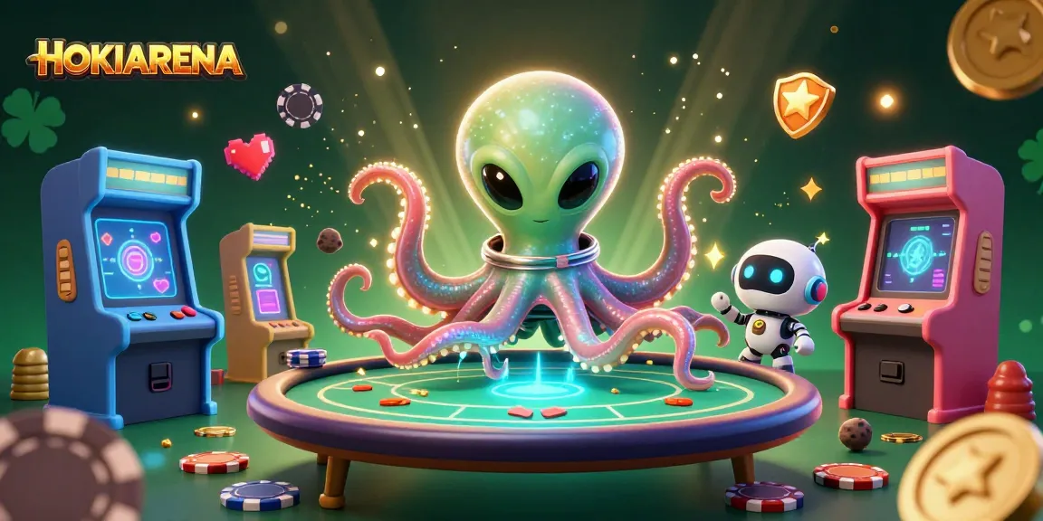 HOKIARENA menawarkan sensasi bermain yang menggetarkan melalui ilustrasi karakter alien dan poker.