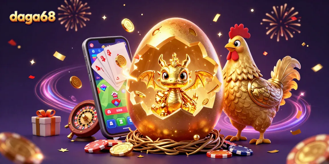 Engage with daga68's thrilling cockfighting action, as a colossal golden egg reveals fortunes!