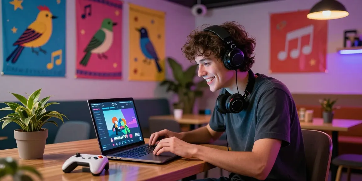 Engaging user enjoying haha178 login on a laptop in a vibrant gaming lounge.