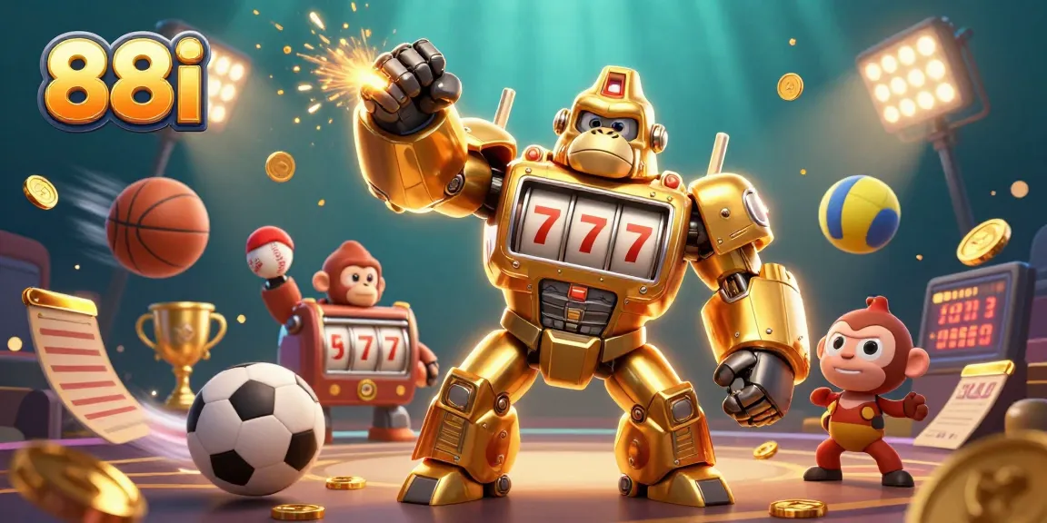 Experience thrilling gameplay action with 88i's vibrant 3D casino illustration featuring exciting gambling elements.