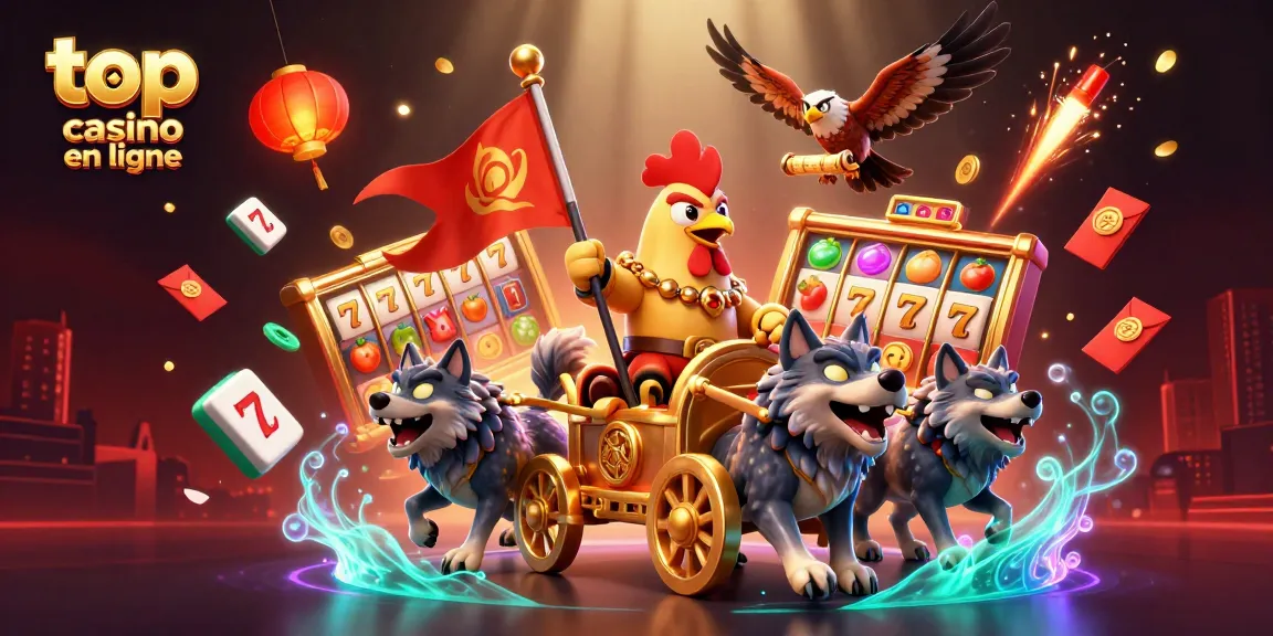 Jouer au top casino en ligne avec un seigneur coq et des éléments lumineux de jeu