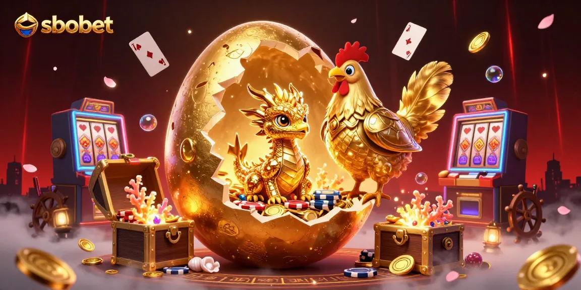 Experience sbobet exciting wins with a serene baby dragon and glittering poker chips in a vibrant 3D casino.